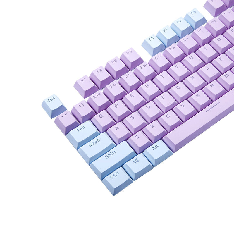 [Australia - AusPower] - E-Yooso Keycaps Set, PBT Double Shot, Translucent Backlit 104 Key Cap with Key Puller for Mechanical Gaming Keyboards(Purple Blue) Purple Blue 