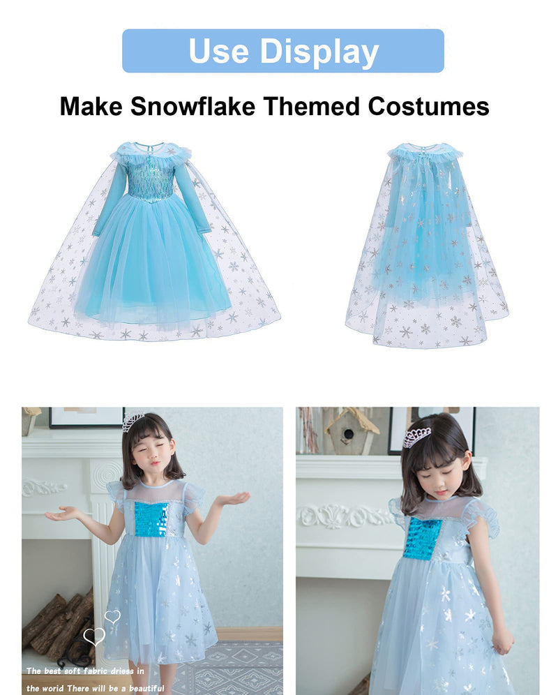 [Australia - AusPower] - SUJAYU Sheer Fabric, Snowflake Silver Foil Organza Fabric, Snowflake Tablecloth Birthday Party Supplies Party Decorations, Christmas Tree Skirt Christmas Decorations Clearance (59" x 118", Blue) 59" x 118" 