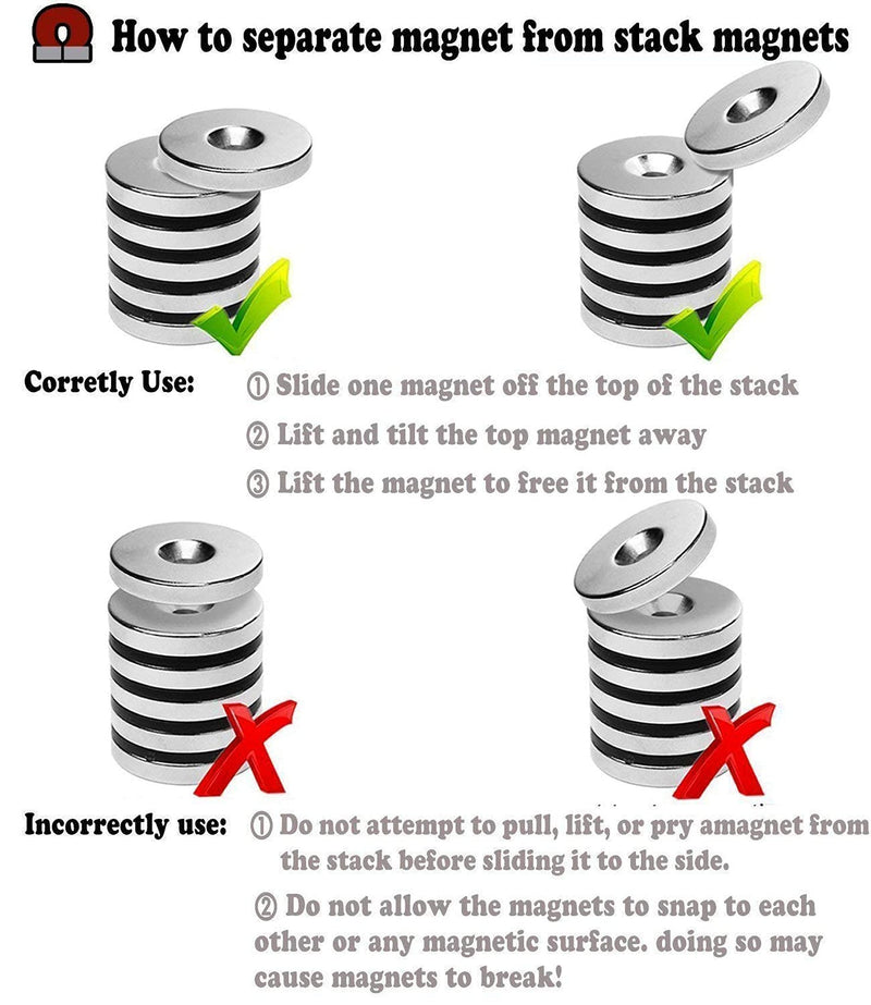 [Australia - AusPower] - ZDYWY 10 Pieces 18 x 4mm with 5mm Countersunk Hole Disc Fastener Magnets Rare Earth Refrigerator Neodymium Magnets - 0.7 inch D x 0.15 inch H with 0.2 inch D Screw Hole 