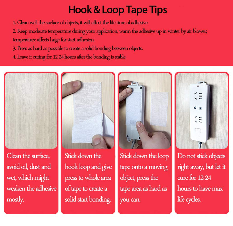 [Australia - AusPower] - LLPT Hook and Loop Tape 3/4 Inch x 23 Feet Each Roll Heavy Duty Adhesive Industrial Strength Hook Loop Strip Mounting Tape for Indoor and Outdoor Black (HTB030) 