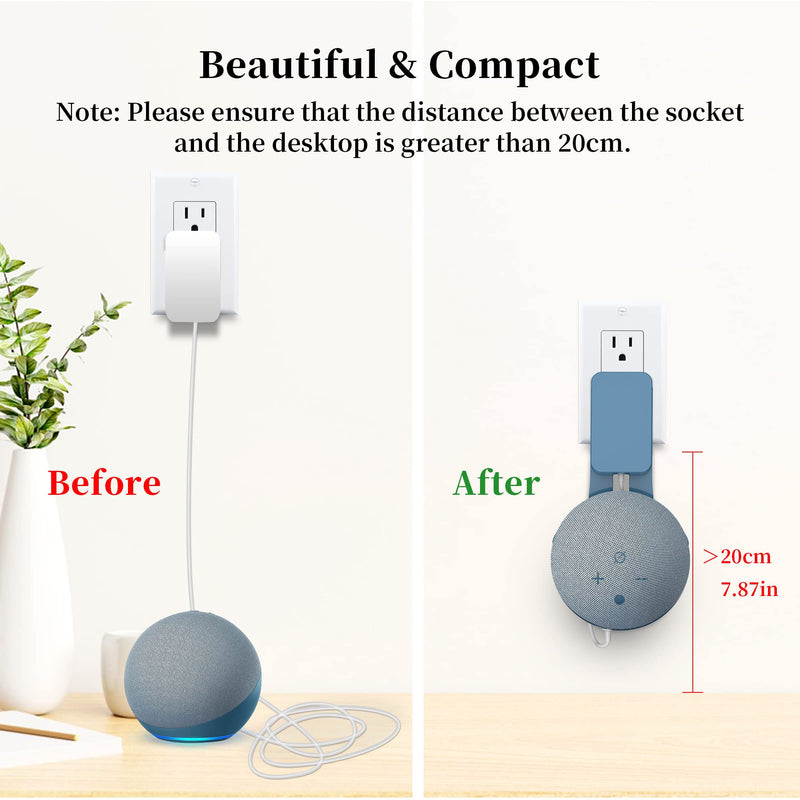 [Australia - AusPower] - HomeMount Dot4 Generation Wall Mount - All New 4th Gen Outlet Holder, Space-Saving Accessories Built-in Cable Management Shelf (1-Pack, Blue) 