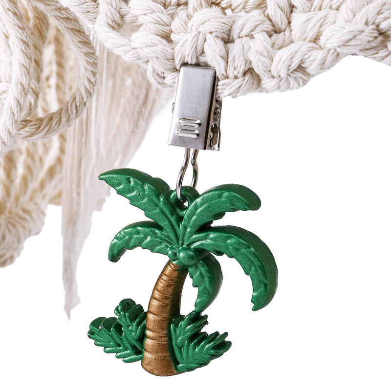 [Australia - AusPower] - ZOOFOX Set of 8 Table Cloth Weight, Table Cloth Holder with Clip Hanger, Vintage Table Cloth Cover Pendants for Home, Garden, Party, Wedding, Picnic and Camping ( Coconut Palm ) 