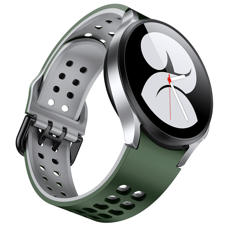 [Australia - AusPower] - ANCOOL Compatible with Samsung Galaxy Watch 4 Classic Band 42mm 46mm, Silicone Sport Watch Band Replacement for Galaxy Watch 4 40mm 44mm Women Men (Olive Green) Olive Green 