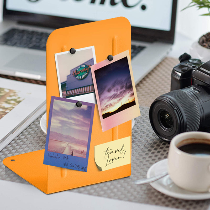 [Australia - AusPower] - Acrimet Premium Metal Bookends (Heavy Duty) (Orange Color) (1 Pair) 4" X 6.87" X 4.62" Orange 