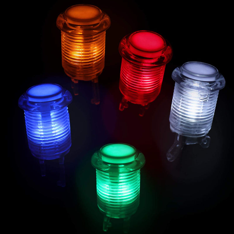 [Australia - AusPower] - SJ@JX Arcade Game Stick DIY Kit Buttons with Logo LED 8 Way Joystick USB Encoder Cable Controller for PC MAME Raspberry Pi Color Mix 