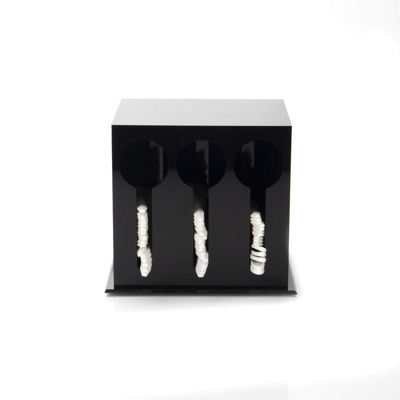 [Australia - AusPower] - Mind Reader 3 Compartment Plastic Utensil Dispenser, Cutlery Organizer, Plasticware Sorter for Restaurant, Diner, Picnics, Black 