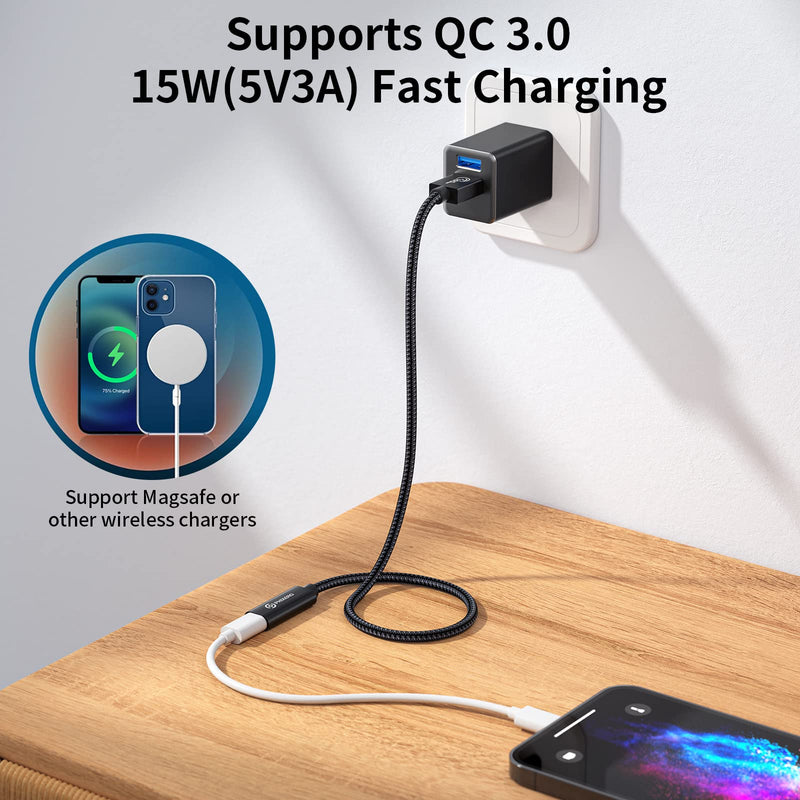 [Australia - AusPower] - [10Gbps] USB C Female to USB Male Adapter 3.1 Gen 2 (1 Ft), PHIXERO 3A Fast Charging USB A to USB C Adapter with 10Gbps Data Transfer and Charging for Laptop, PC, Flash Disk, Quest Link, Charger 1ft 