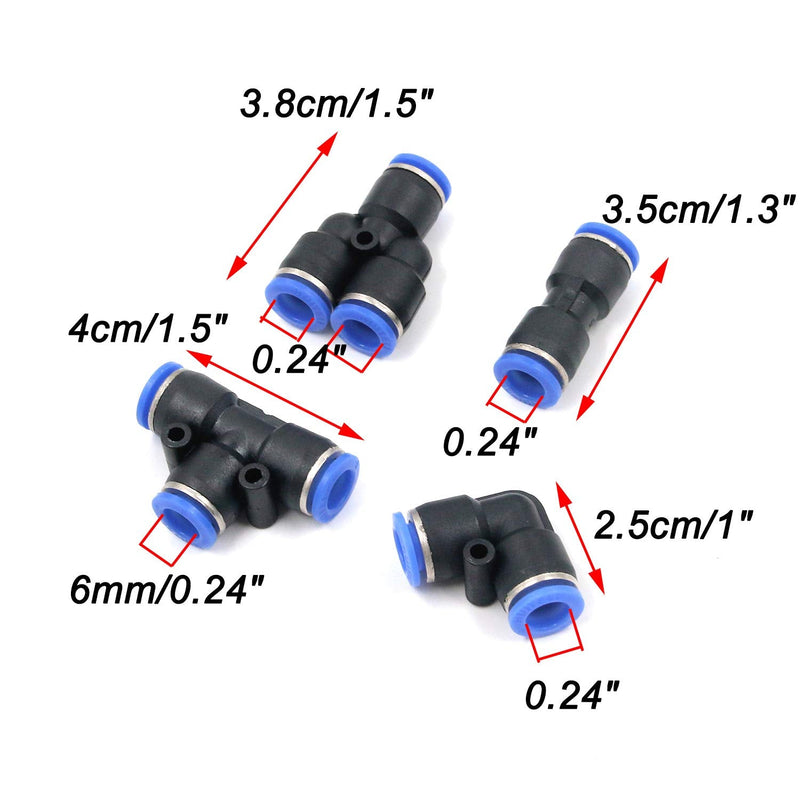 [Australia - AusPower] - Antrader 40-Pack 5/16 Inch Od Push to Connect Fittings Pneumatic Fittings Combo Kit 10 Spliters+10 Elbows+10 Tee+10 Straight combo 5/16" od 