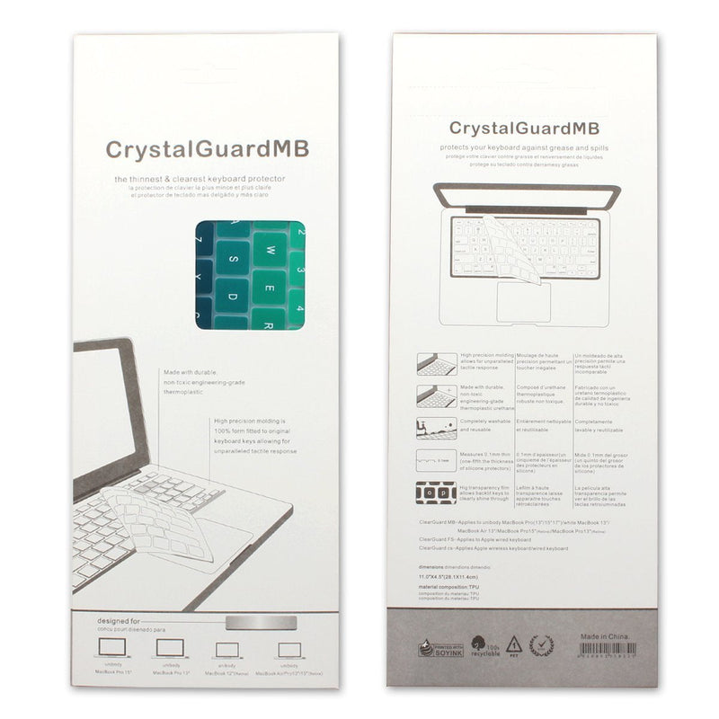 [Australia - AusPower] - Batianda New Ombre Color Keyboard Cover Protector Silicone Skin for Old Version MacBook Air 13" MacBook Pro 13" 15" 17" (with or w/Out Retina Display) - Gradient Green 