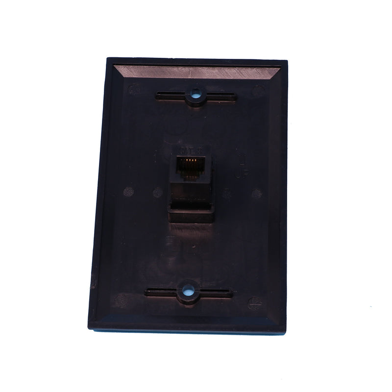 [Australia - AusPower] - RiteAV Rj11/12 Phone Black Wall Plate 1 Gang Flat Black 