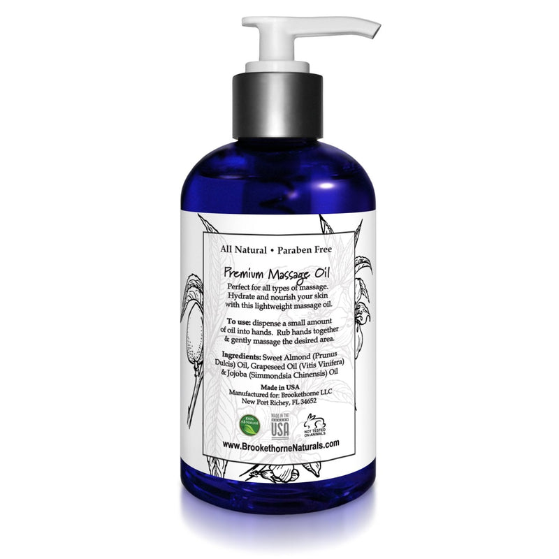 [Australia - AusPower] - Almond Massage Oil – All Natural, Unscented Spa Quality Formula. Great for Massage Therapy, Body Massage & Therapeutic Massage – with Sweet Almond, Jojoba & Grapeseed Oils - 8.5oz 