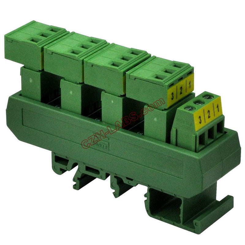 [Australia - AusPower] - Electronics-Salon Slim DIN Rail Mount 10A/300V 5x3 Position Pluggable Screw Terminal Block Distribution Module. 