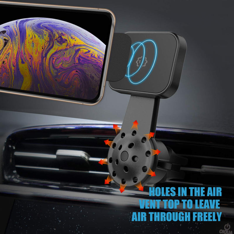 [Australia - AusPower] - Magnetic Mount, WixGear Universal Air Vent Twist Hole Magnetic Phone Holder for Car, for All Cell Phones with Fast Swift-Snap Technology, Will Not Block Air Vent Flow - for Horizontal Vent 