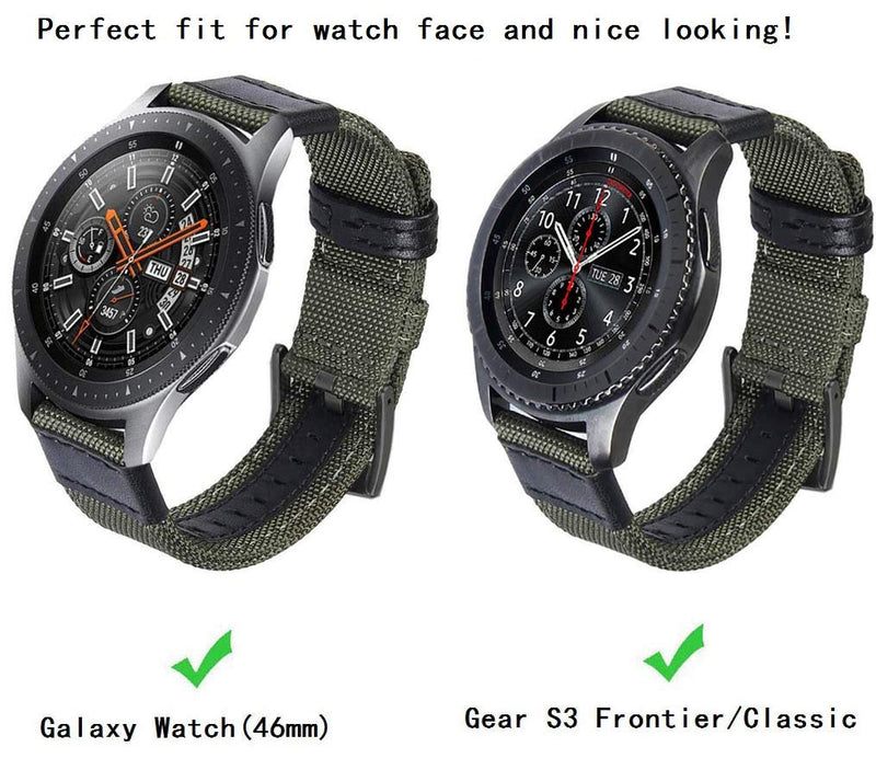 [Australia - AusPower] - OTOPO Compatible Galaxy Watch 46mm Band/Gear S3 Frontier Bands - 2 Pack 22mm Breathable Nylon Sport Replacement Wrist Straps for Samsung Galaxy Watch 46mm / Gear S3 Frontier / S3 Classic Smartwatch 