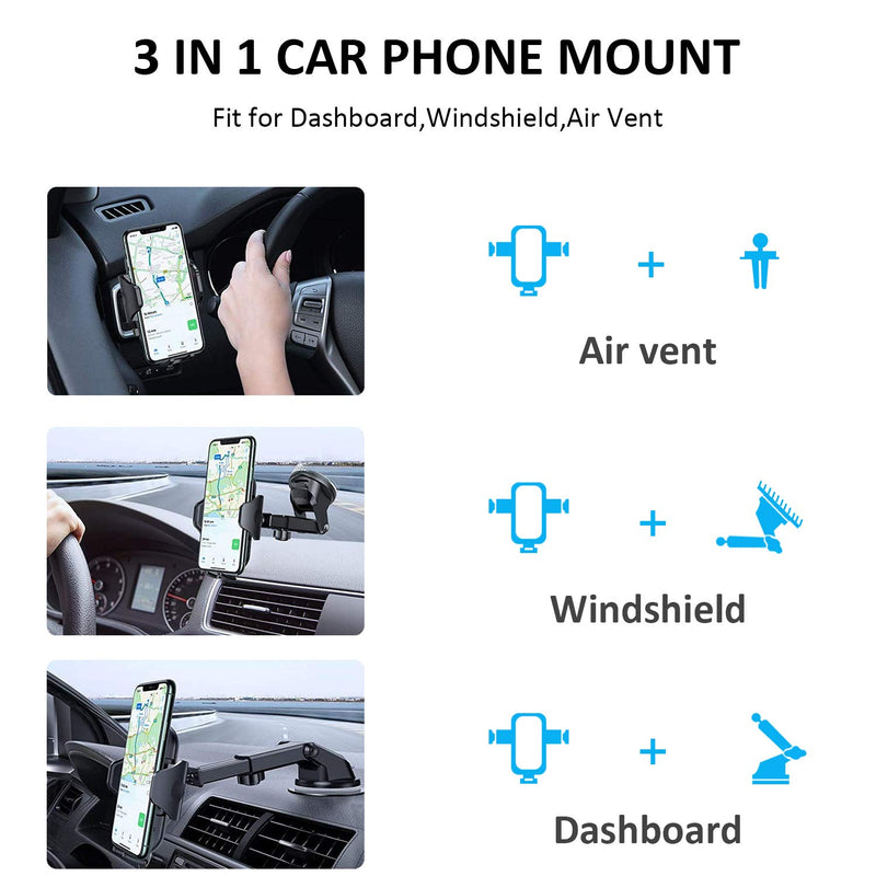 [Australia - AusPower] - Car Phone Mount Holder for Samsung Galaxy A51 A71 A52 A32 5G S10 S10E S10+ S9 S8 Plus A02S,Note 20 Ultra 10 9,A72 A70 A80,J7 J3 A6,LG K40 K30,T-Mobile Revvl 5G/4 4+,Dashboard Windshield+Air Vent Clip 