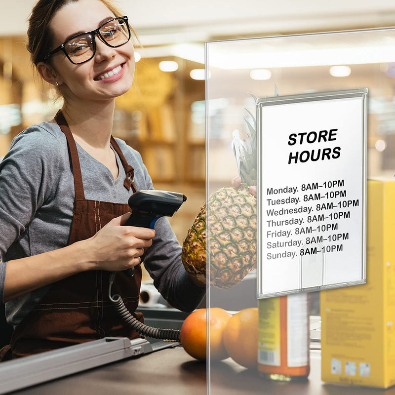 [Australia - AusPower] - Acrimet Sign Holder A5 Memo Size, Self Adhesive Tape for Wall Mount (Plastic) (9” x 6 6/8”) (2 Pack) (Clear Crystal Color) 