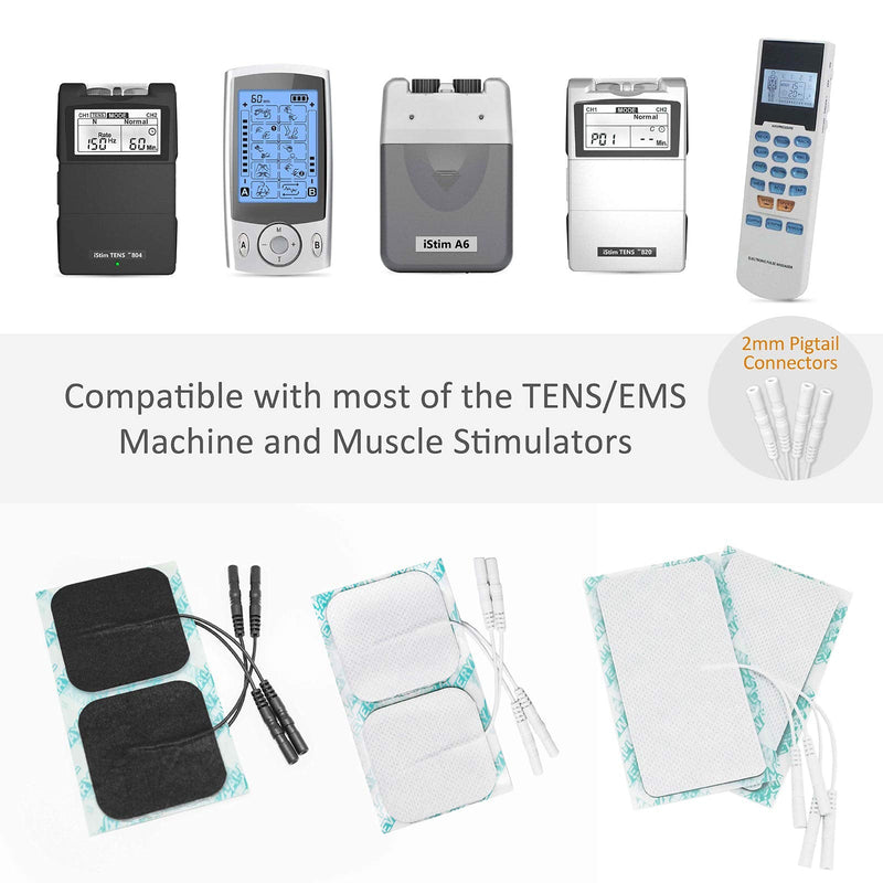 [Australia - AusPower] - iStim Super Soft 2"x2" TENS Unit Electrodes for TENS Massage EMS unit/muscle stimulator - 100% JAPANESE GEL - 16 pieces reusable Electrode Pads (2"x2"- 16 pieces - BLACK) 