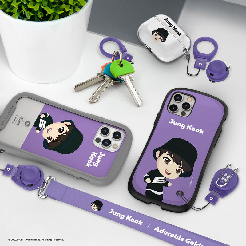 [Australia - AusPower] - iFace TinyTAN inspired by BTS Cute Character Quick Release Lanyard Neck Strap for ID, Wallet, Smartphone, Camera, etc. (Jung Kook) Jung Kook 