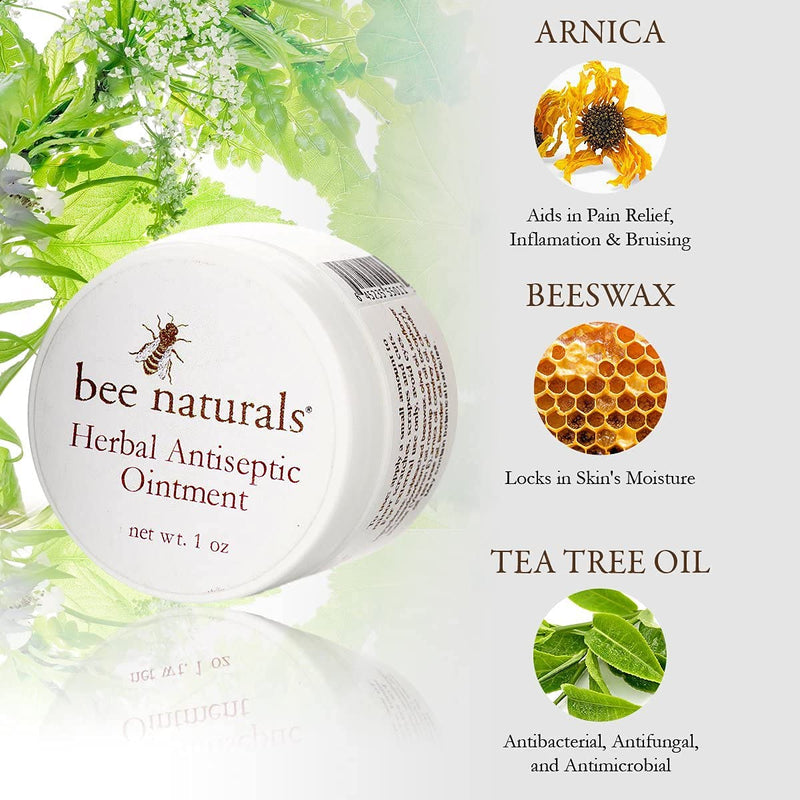 [Australia - AusPower] - Bee Naturals Herbal Antiseptic Ointment - Antibiotic-Free with Calendula, Arnica, & Comfrey Oil - Minor Cuts & Scratches 