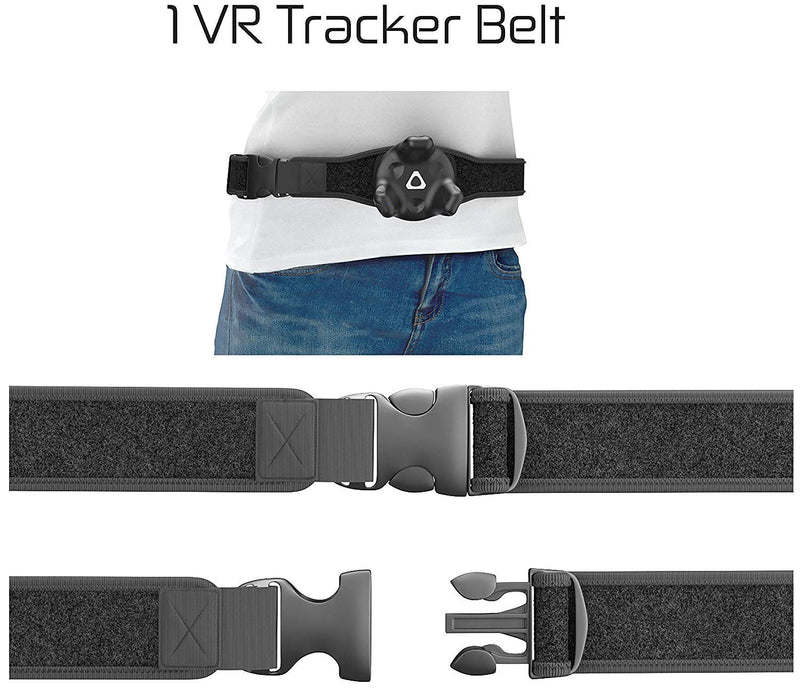 [Australia - AusPower] - Skywin VR Tracker Belt, Hand Strap, and Protective Silicon Skins for HTC Vive System Tracker Pucks - Adjustable Belt, Straps, Protective Skins for VR Vive Trackers (1 Belt + 2 Hand Straps + 2 Skins) 