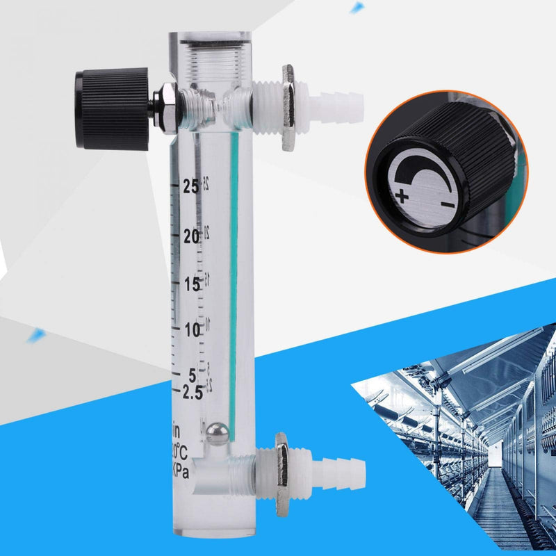 [Australia - AusPower] - Flow Meter for Gas, Air Flow Meter O2 Meter Regulator LZQ 5 2.5 25LPM Flowmeter With Control Valve Adjustable for Oxygen Measuring Controlling 8mm Hose Barb 