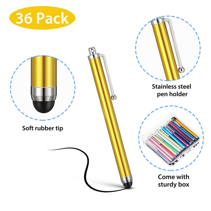 [Australia - AusPower] - Stylus Pens for Touch Screens,Stylus Pen Set of 36 for Universal Capacitive Touch Screens Devices, Compatible with iPhone, iPad, Tablet (Multicolor) Multicolor 