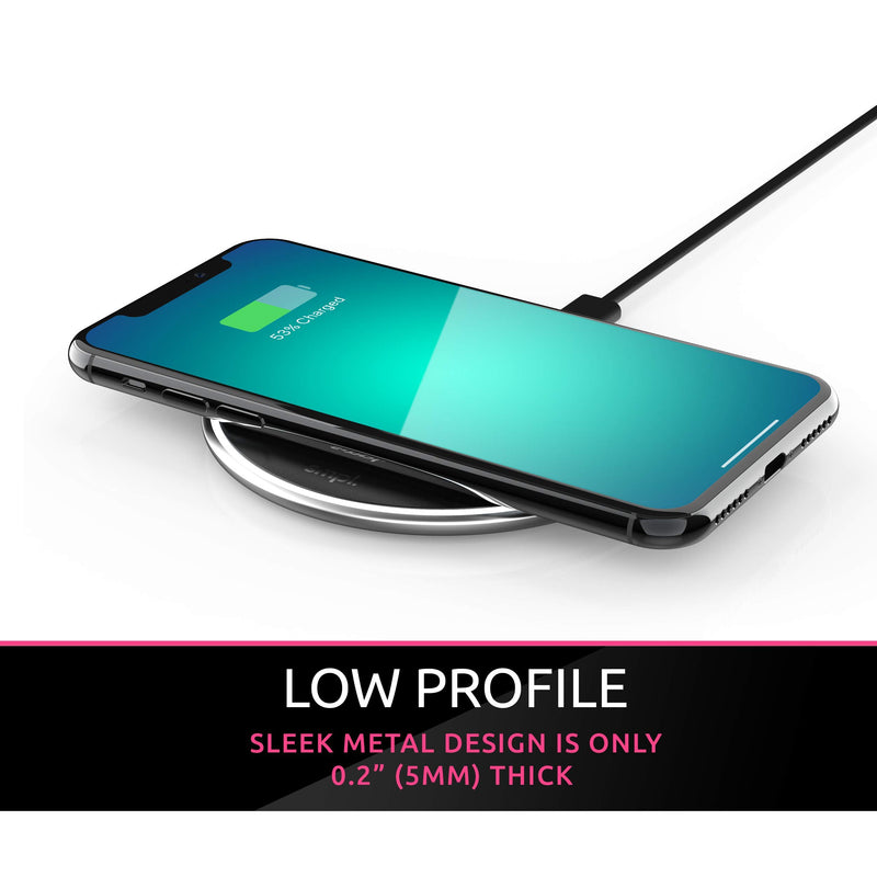 [Australia - AusPower] - SMPL. Fast Wireless Charger, 10W Wireless Charging Pad, Compatible with iPhone 13/12/12 Pro/11/XS Max/XR/XS/X/8/8+, Galaxy S10/S9/S9+/S8/S8+/Note 9 and More (Black) BLACK 