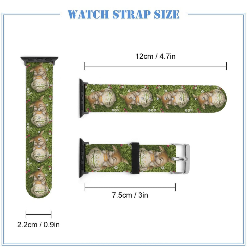 [Australia - AusPower] - Easter Gifts Wristband Straps for Apple Watch Bands Soft Silicone Sports IWatch Band Strap for Apple Smart Watch Series 7 6 5 4 3 2 1 SE. Cute Easter Bunny Rabbit Easter Egg 42mm/44mm 