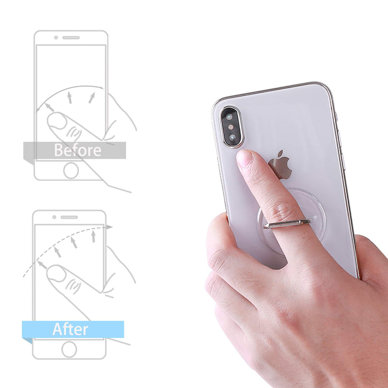 [Australia - AusPower] - Cell Phone Ring Holder Stand Transparent Finger Grip Loop 2 Rose Gold 2 Silver (Round) 