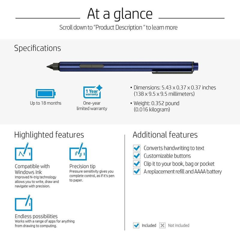 [Australia - AusPower] - Pen for Microsoft Surface Go 2 -10.5” Touchscreen (8GB RAM, 128GB) Latest Model, Work with Microsoft Surface Laptop Touchscreen Laptop (Blue) Blue 