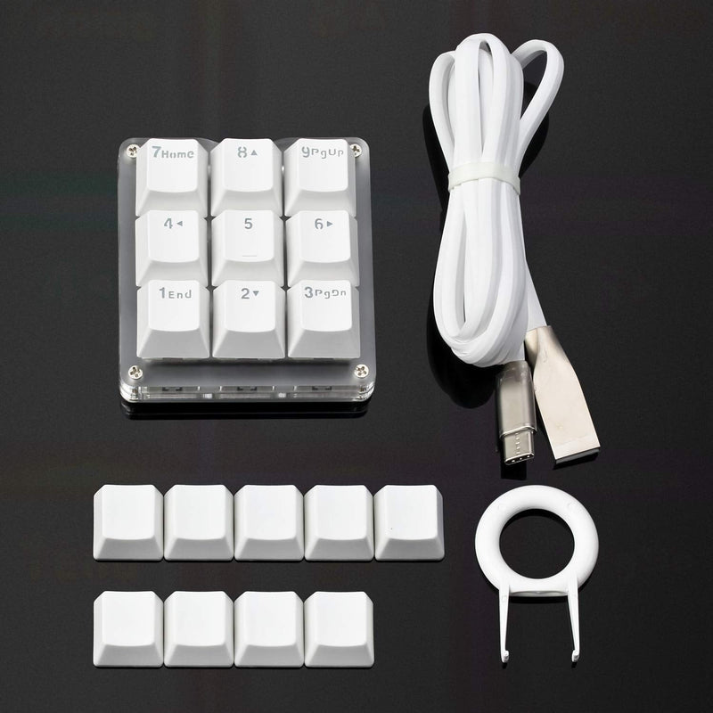 [Australia - AusPower] - Koolertron One Handed Macro Mechanical Keyboard,Blue LED Backlit Portable Mini One-Handed Mechanical Gaming Keypad OSU! Keyboard 9 Fully Programmable Keys White/Red Switches/Blue LED 