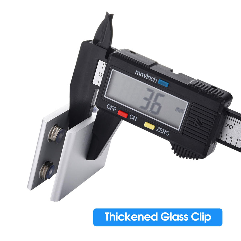 [Australia - AusPower] - Kitmose 8 PACK Glass Clamp,180 degree glass to glass clamp,Adjustable Double Side Aluminum Alloy Glass Shelf Support Bracket,Glass Clip Holder for 8-10mm Thickness suitable for glass thicknesses of 8-10mm 