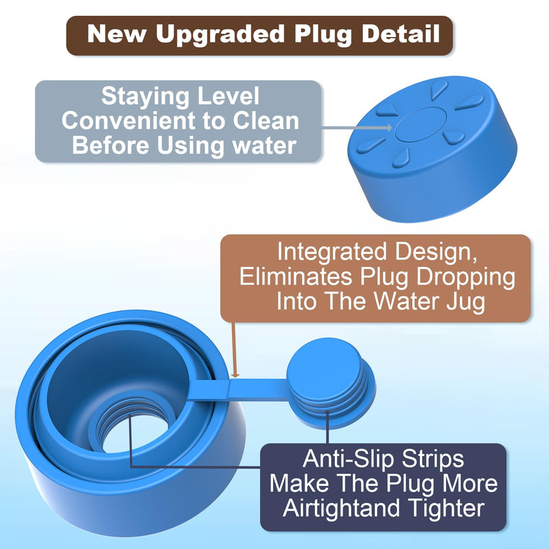 [Australia - AusPower] - MYLOLF Upgrade 5 Gallon Water Jug Cap, Dual Leakage Prevention Technology, Food-Grade Silicone Reusable Replacement Bottle Lid for Standard/Screw/Crown Top Water Jug and Water Dispenser - Pack of 3 