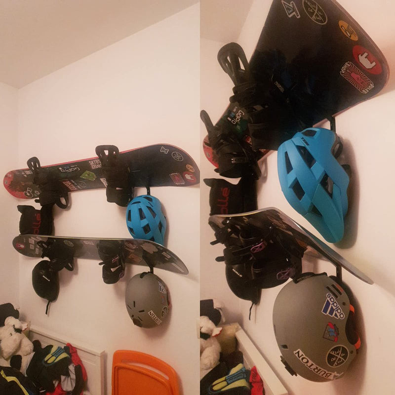 [Australia - AusPower] - Multi-Purpose Home Storage Wall Mount Holder Hanger Snowboard Display Wall Rack, Fit Snowboard, Longboard and Helmets, to Safely Store Most Sports Gear - Easy to Install, Hardware Included - 4/PK 