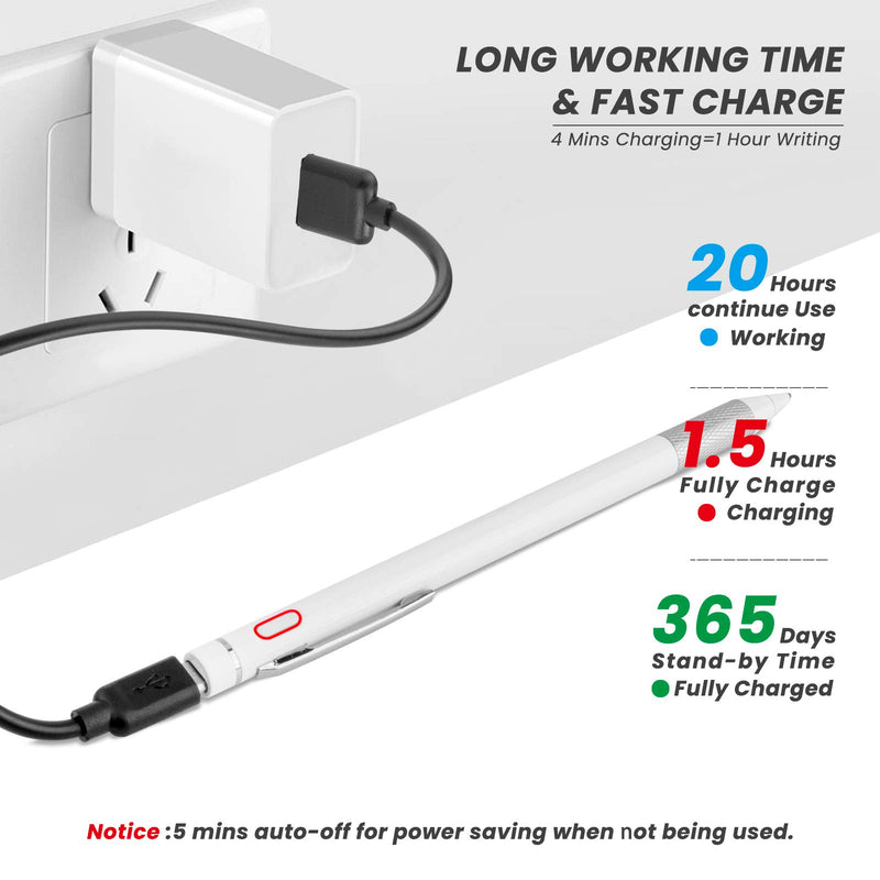 [Australia - AusPower] - Stylus Pen for HP Envy X360 Touchscreen Laptop Pencil,Rsepvwy Active Stylus Digital Pencil with 1.5mm Ultra Fine Tip Stylus for HP Envy X360 Pen,White 