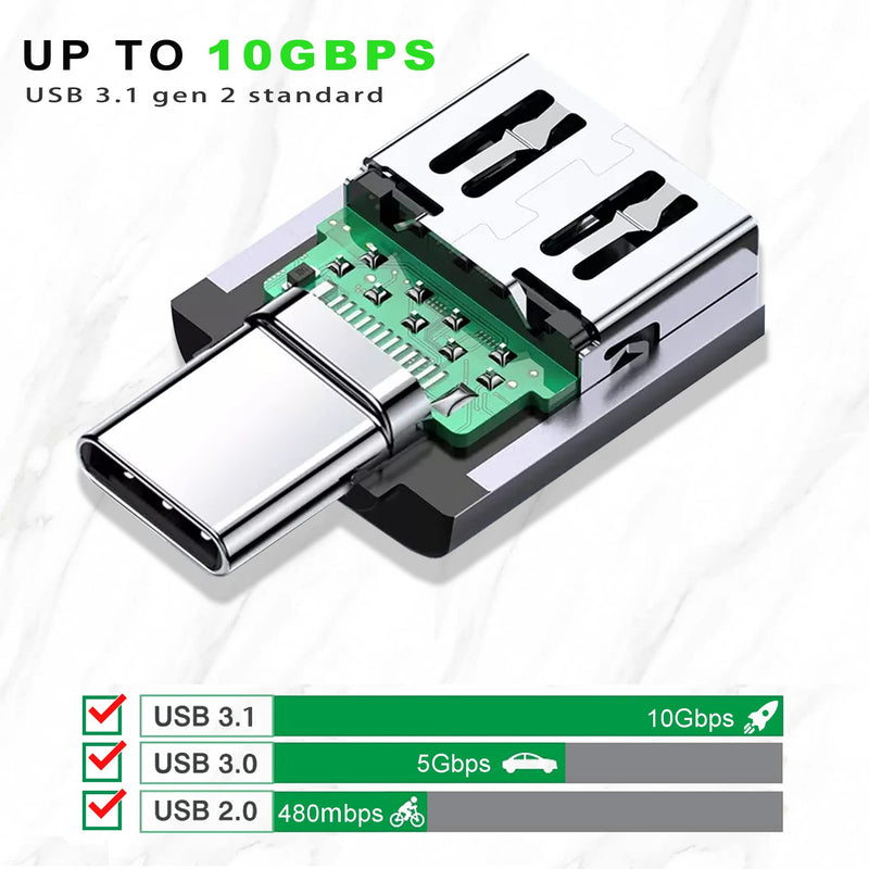 [Australia - AusPower] - USB C to USB Adapter 3.1 Gen 2, 10Gbps USB to USB C Adapter, USB-C Male to UAB 3.0 A Female USB 3.2 Type C OTG Converter for MacBook pro Laptop PC iMac iPad air 