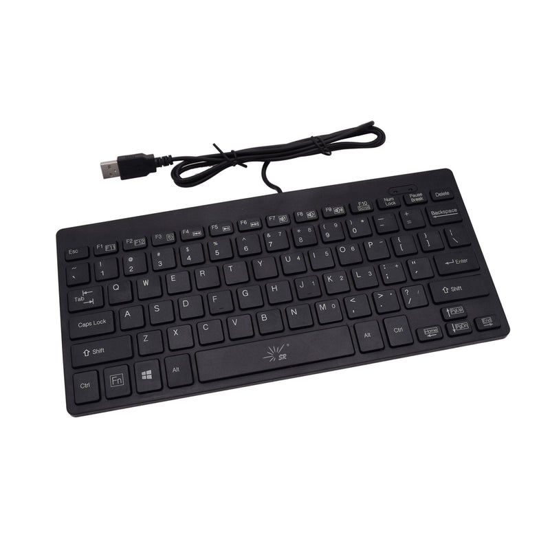 [Australia - AusPower] - SR Mini Keyboard Wired Thin Light 78 Keys USB Multimedia Small for Pc Computer Laptop 