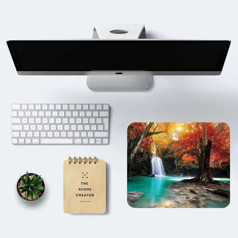 [Australia - AusPower] - Deep Forest Waterfall Mouse Pad,Non-Slip Rubber Base Wireless Gaming MousePads for Computers Laptop Office,Cute Mouse Pads with Designs for Women S135 