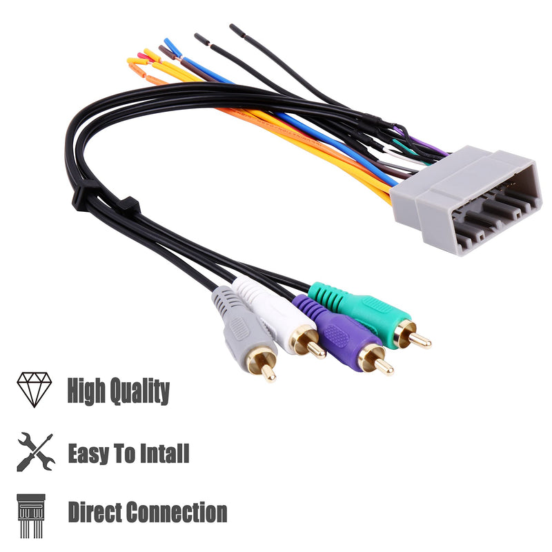 [Australia - AusPower] - RDBS AMP Amplifier Intergration Wire Harness RCA Plug Aftermarket Stereo Radio to Connect OEM Cable Harness Fit for 2002-2007 Chrysler/Dodge/Jeep 