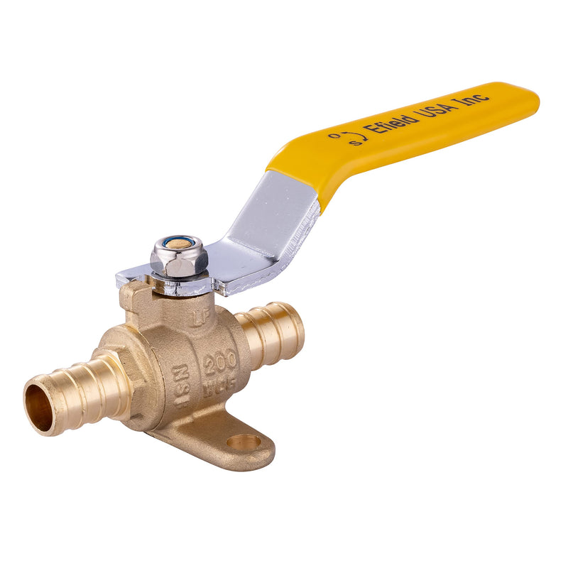 [Australia - AusPower] - (Pack of 5) EFIELD 1/2 Inch Pex Brass Full Port Shut-off Ball Valve with Drop-ear, Lead Free Brass UPC Certified 