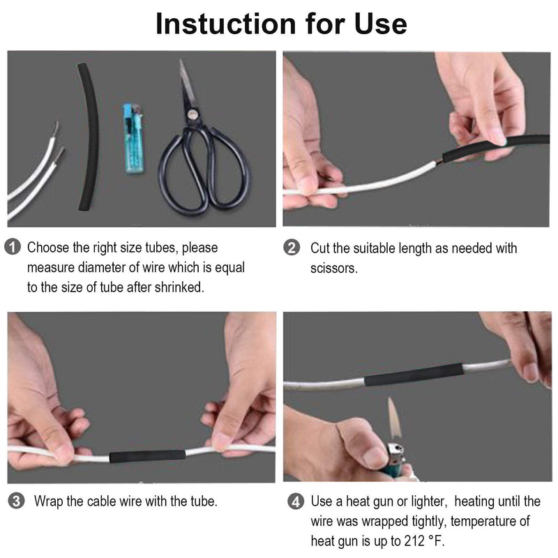 [Australia - AusPower] - 2 Pcs 1 inch (Diameter) Heat Shrink Tubing, 3:1 Adhesive-Lined Large Heat Wire Shrinkable Tube by MILAPEAK (4 Feet, Black & Red) 4FT (1", 2 Pcs) 