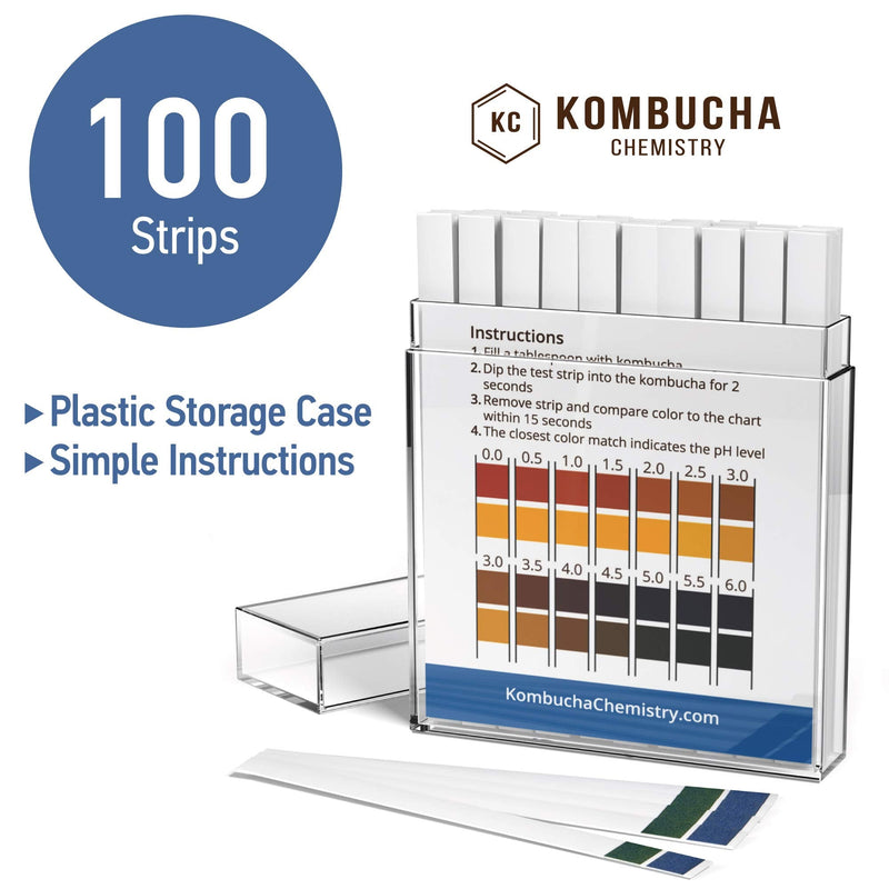 [Australia - AusPower] - pH Test Strips for Kombucha Brewing 0-6 (0.5 Intervals) 100pc Kit 