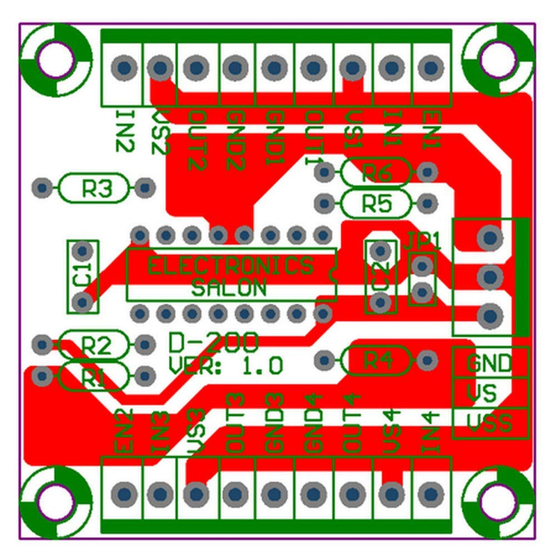 [Australia - AusPower] - Electronics-Salon Push-Pull Four Channel Motor Driver Module, L293D 