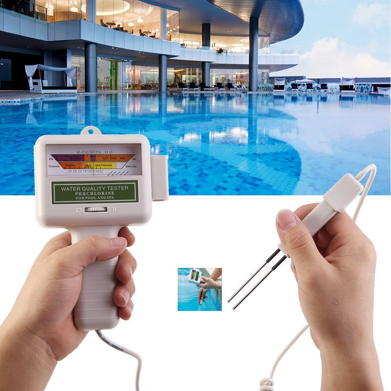 [Australia - AusPower] - PH Tester, Portable 2 in 1 PH & CL2 Chlorine Level Meter Water Quality Analysis Measurement Monitor Checker for Swimming Pool, Spa Water, Water Spring 
