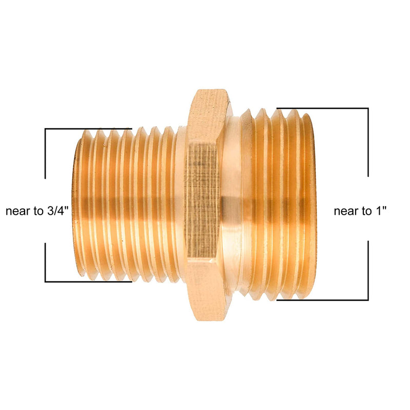 [Australia - AusPower] - M MINGLE Garden Hose Adapter, 3/4 Inch GHT to 1/2 Inch NPT, Double Male and Female Brass Connector, with Extra 8 Washers 