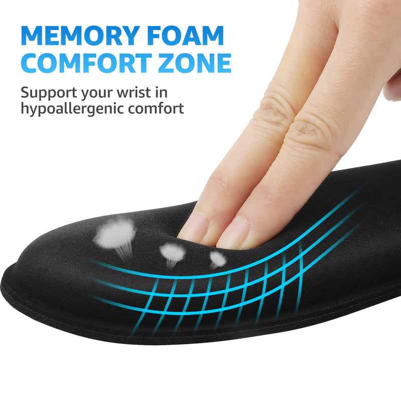 [Australia - AusPower] - KTRIO Memory Foam Keyboard Wrist Rest - Ergonomic Design Wrist Rest for Computer Keyboard - Non-Slip Rubber Base Keyboard Wrist Pad for Easy Typing & Pain Relief - Foldable 