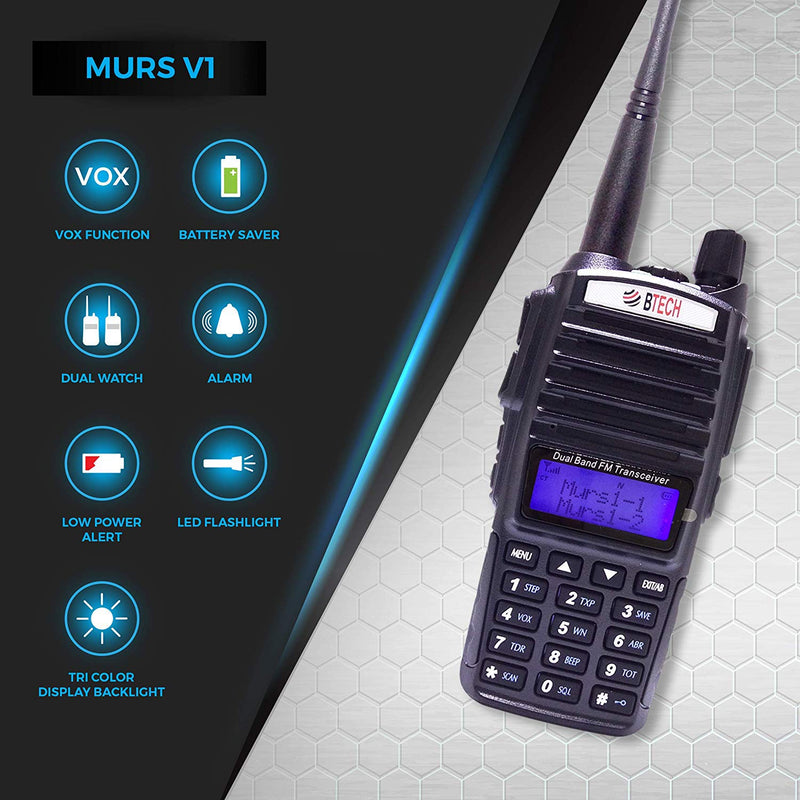 [Australia - AusPower] - BTECH MURS-V1 MURS Two-Way Radio, License Free Two-Way Radio for Manufacturing, Retail, Personal, and Business 