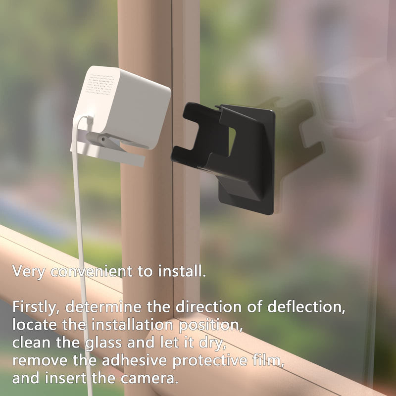 [Australia - AusPower] - Teccle Angled Window Mount Compatible with Wyze Cam V3, 20 Degrees Tilt (Up/Down/Left/Right), Through Window Use Cam v3, Helps You Watch Front Yard and Driveway (Black/Pack of 1) 20° tilt window mount black/Pack of 1 