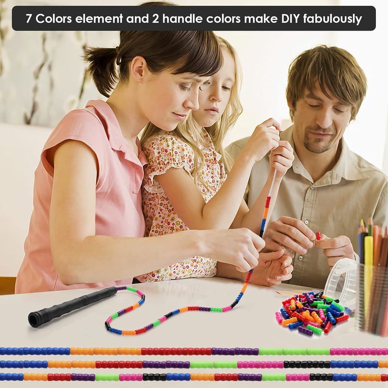 [Australia - AusPower] - Kingcolor Double Dutch Jump Rope Long Jump Rope 16 FT 1 Pack/2 Pack, Adjustable Soft Beaded Diy Jump Rope for Kids Adult Long Enough for 5-6 Jumpers Black-2 Pack 