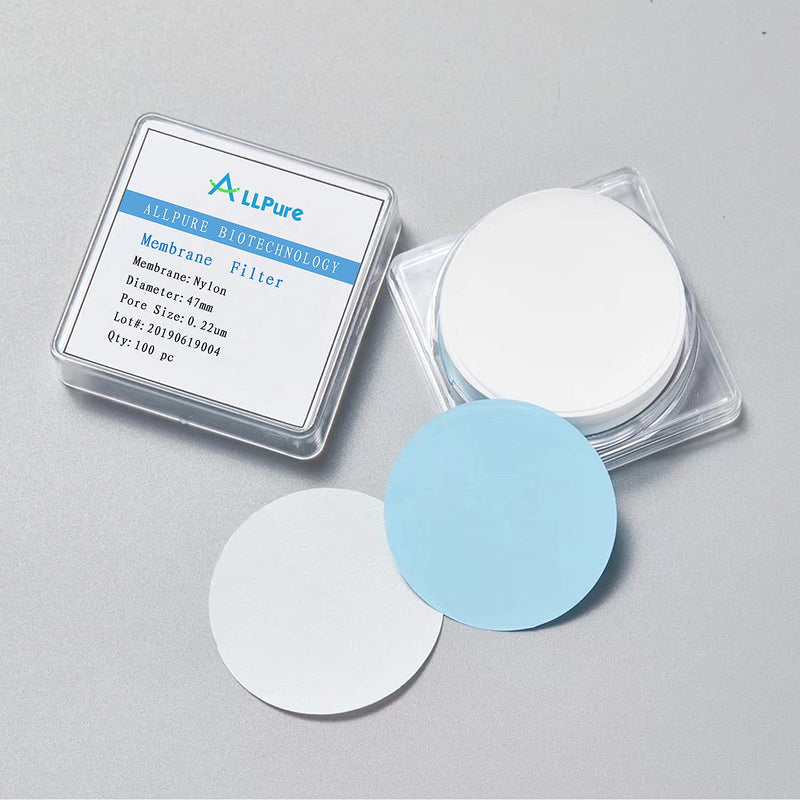 [Australia - AusPower] - Nylon Membrane Filters Diameter 47 mm Pore Size 0.22 μm Laboratory Filtration Membrane by Allpure Biotechnology [100 Piece per Box] (Nylon, 47mm-0.22μm) Nylon 47mm-0.22um 